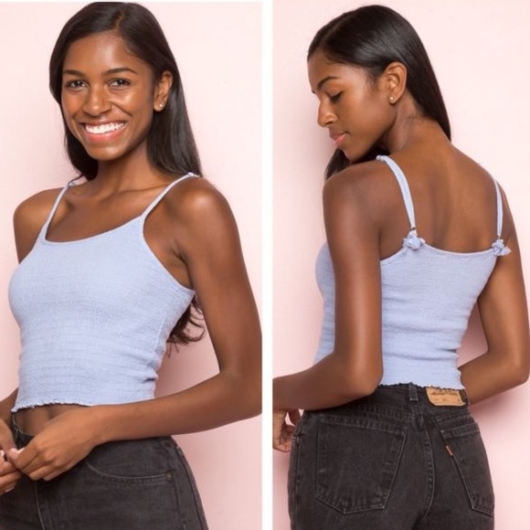 Brandy Melville Tops - blue Izzy cropped tank smocked brandy Melville